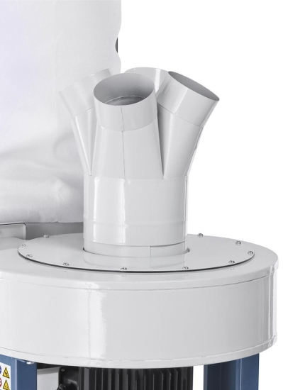 Der serienmäßige Verteiler bietet vier Anschlüsse diam. 100 mm