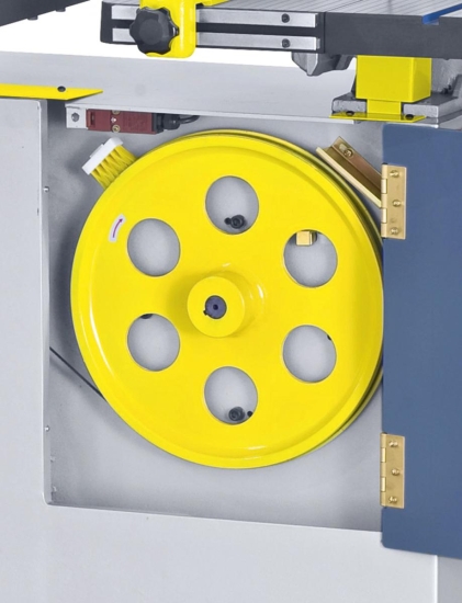 Die dynamisch ausgewuchteten Antriebsräder aus Grauguss sorgen für einen ruhigen Lauf der Maschine. 