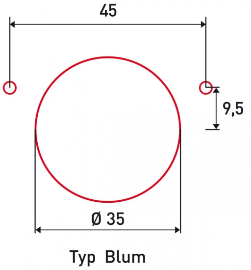 Bernardo Bohrkopf 42 / 11 für Scharnier Typ Grass, mit Aufnahme für Stemmmaschinen Bohrmasken