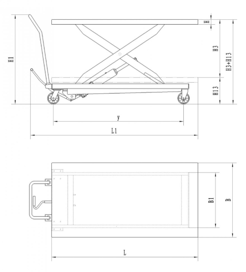 Bernardo TG 1000 Hydraulik-Scherenhubtische mit großer Tischplatte