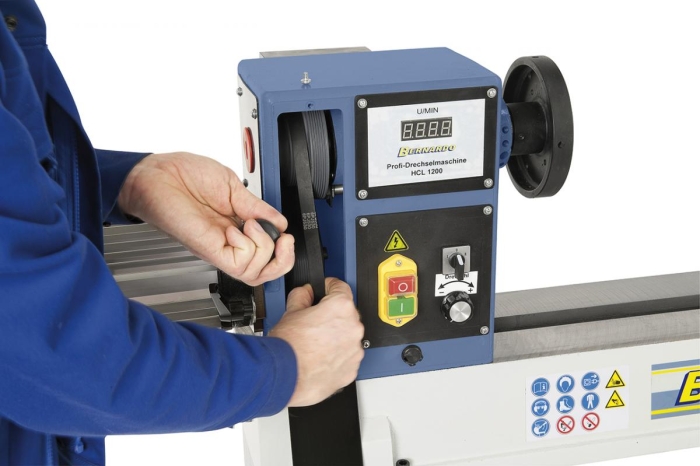 Einfaches Wechseln der Übersetzungsstufe durch Umlegen des Keilriemens.