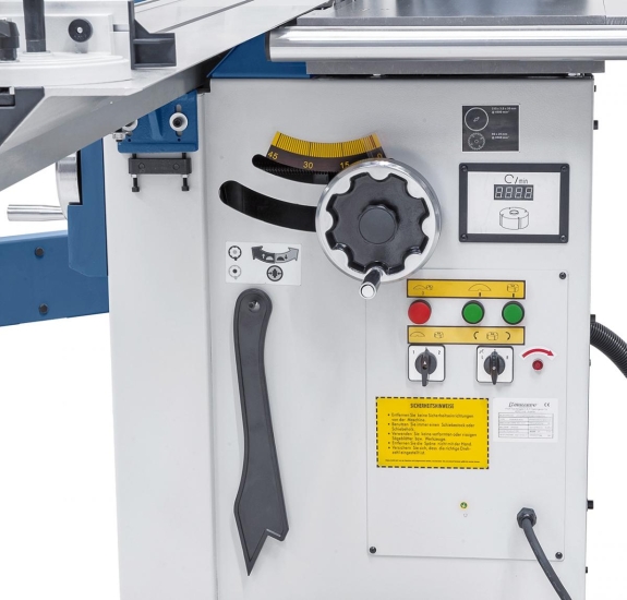 Elektronische Anzeige der eingestellten Spindeldrehzahl.