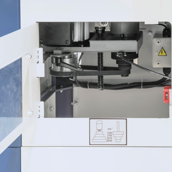 Schnelles und einfaches Wechseln der Drehzahl mittels Keilriemen.