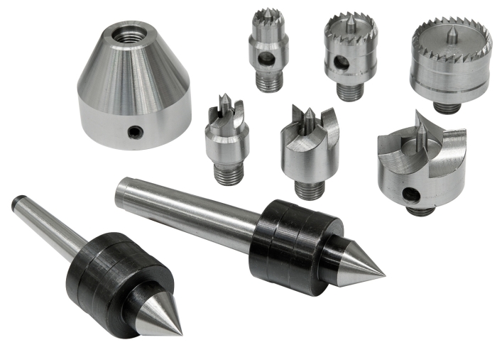 Bernardo Mitnehmerset M 33 x 3,5 inkl. 2 Rollkörner MK 1 und MK 2, 9 tlg. Zubehör Drechselmaschinen