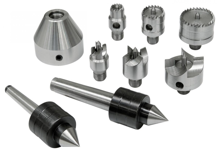 Bernardo Mitnehmerset M 33 x 3,5 inkl. 2 Rollkörner MK 1 und MK 2, 9 tlg. Zubehör Drechselmaschinen