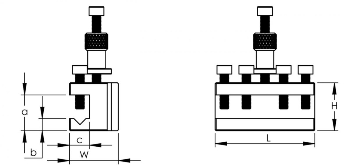 Bernardo Wechselhalter mit Prismeneinsatz für Gr. 20 Zubehör Schnellwechselstahlhalterset