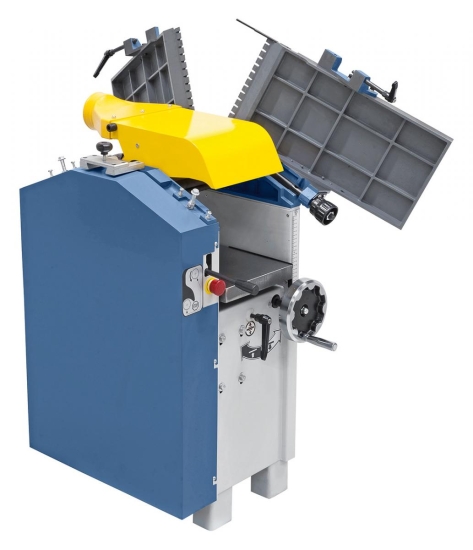 Die hochklappbaren Abrichttische ermöglichen beim Dickenhobeln ein optimales und sicheres Arbeiten, auch bei kurzen Werkstücken