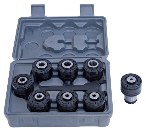 Serienmäßig mit Schnellwechselfutter nach DIN.