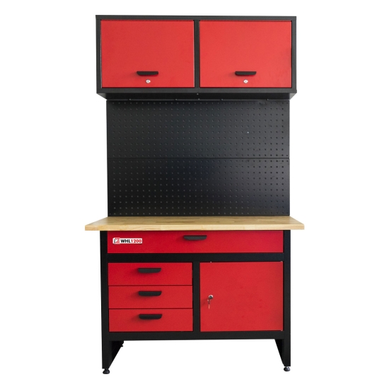 Holzmann H-WHL1200 Werkbank mit Hängeschrank und Lochwand