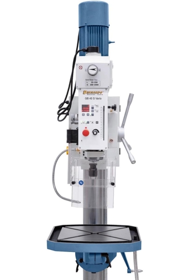 Einfache Vorwahl der Getriebe- stufe mittels Vorgelege, Einstellen der gewünschten Drehzahl mittelsPotentiometer.