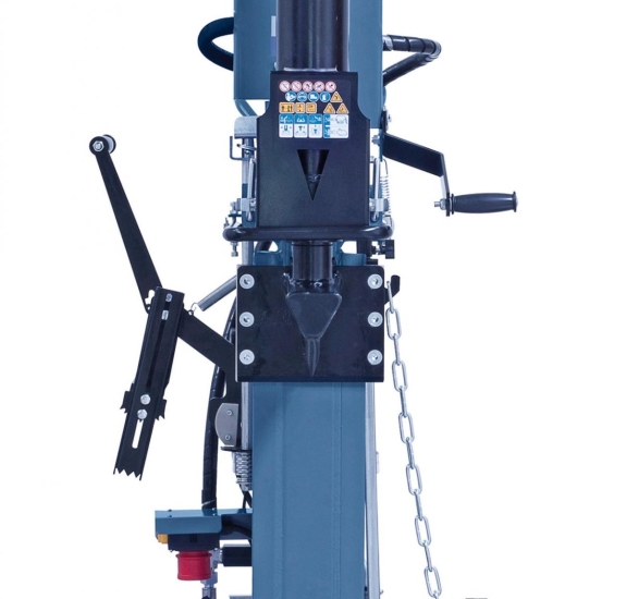 Sicheres Arbeiten durch Zweihandbedienung, Vorlaufgeschwindigkeit wahlweise schnell oder langsam.