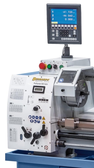 Elektronisch, stufenlose Drehzahlregelung, leichtes Ablesen mittels Digitalanzeige.