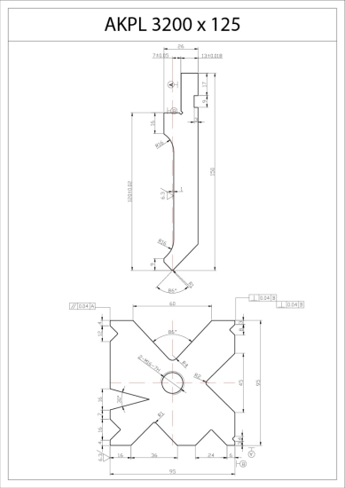 Bernardo AKPL 3200 x 125 mit manueller Bombiereinrichtung Hydraulische Abkantpressen