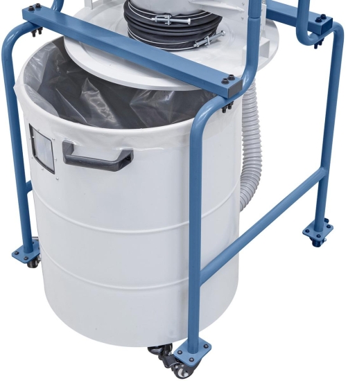 Durch den ausfahrbaren Abfüllbehälter wird ein schnelles und einfaches Entleeren des Spänesackes gewährleistet.