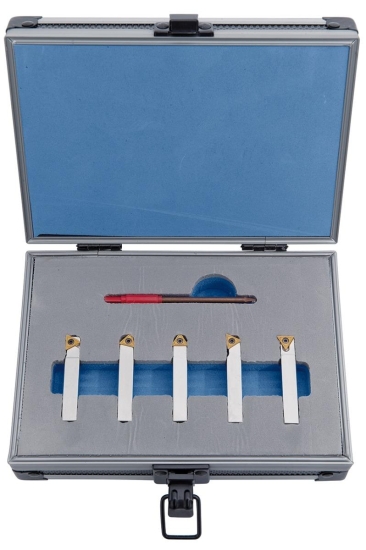 Bernardo Drehmeißelsatz mit HM-Wendeplatten, 8 mm, 5-tlg. Drehmeisselsätze