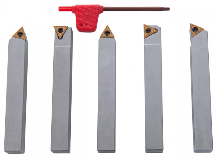 Bernardo Drehmeißelsatz mit HM-Wendeplatten, 12 mm, 5-tlg. Drehmeisselsätze