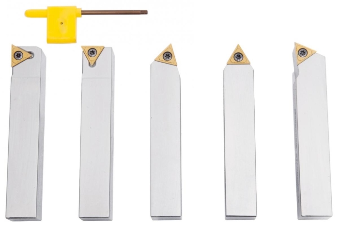 Bernardo Drehmeißelsatz mit HM-Wendeplatten, 20 mm, 5-tlg. Drehmeisselsätze