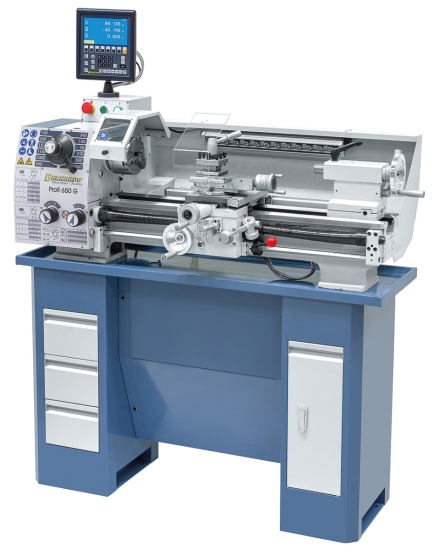 Bernardo Profi 650 G / 230 V inkl. 2-Achs-Digitalanzeige ES-12 V Leit- und Zugspindeldrehmaschinen