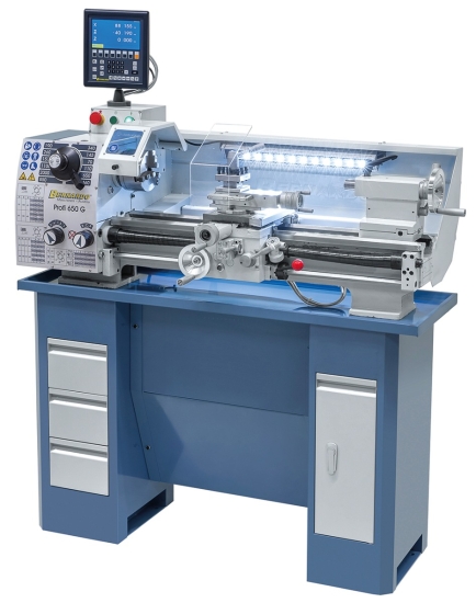 Bernardo Profi 650 G / 400 V inkl. 2-Achs-Digitalanzeige ES-12 V Leit- und Zugspindeldrehmaschinen