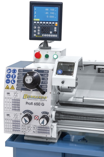 Bernardo Profi 650 G / 400 V inkl. 2-Achs-Digitalanzeige ES-12 V Leit- und Zugspindeldrehmaschinen
