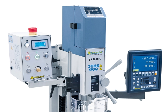 Bernardo BF 28 BDC mit Vorschub inkl. 3-Achs-Digitalanzeige ES-12 V Bohr- und Fräsmaschinen