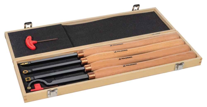 Holzmann H4TLGXL Drechseleisenset mit HM Schneidplatte