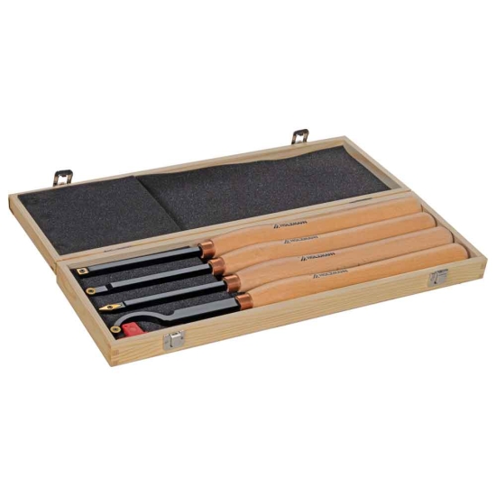 Holzmann H4TLGM Drechseleisenset mit HM Schneidplatte