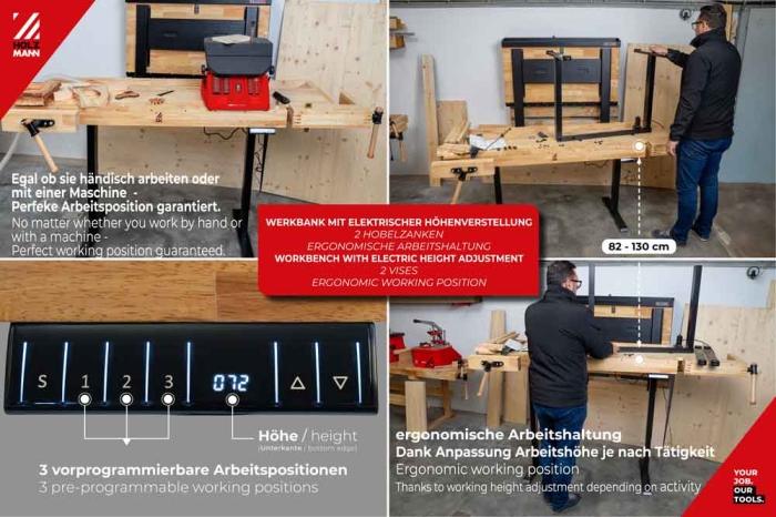Holzmann WB210ELIFT_230V Hobelbank elektr. höhenverstellbar