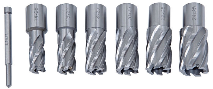 Bernardo HSS-Standard Kernbohrer-Set CDS, 14 - 24 mm, Bohrtiefe 25 mm