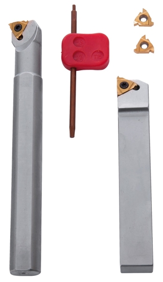 Bernardo Drehmeißelsatz für Innen- und Außengewinde, mit HM-Wendeplatten, 20 mm, 2-tlg.