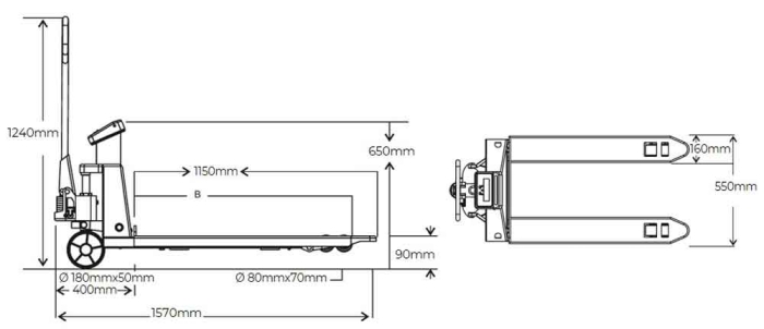 Holzmann HUB30PRINT Hubwagen mit Waage und Drucker