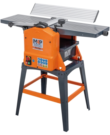 Abricht- und Dickenhobelmaschine FS 250 mit Untergestell / 230 V abrichtanschlag geschwenkt