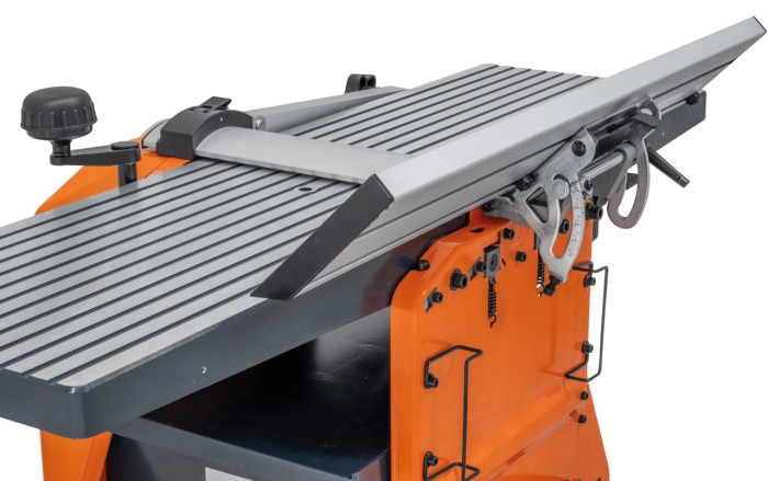 Abricht- und Dickenhobelmaschine FS 250 mit Untergestell / 230 V abrichtanschlag geschwenkt