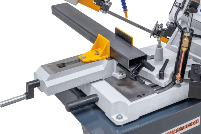 Doppelgehrungsbandsäge BSM 130 GC / 230 V schraubstock mit werkstück 1