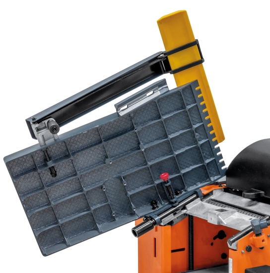 Abricht- und Dickenhobelmaschine FS 260 S mit Absaugung / 400 V links aufgeklappt