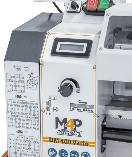 Tischdrehmaschine DM 400 V-D etriebekopf
