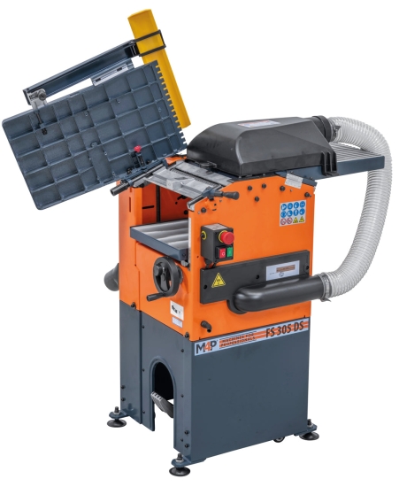 Abricht- und Dickenhobelmaschine FS 305 DS mit Absaugung / 230 V links aufgeklappt