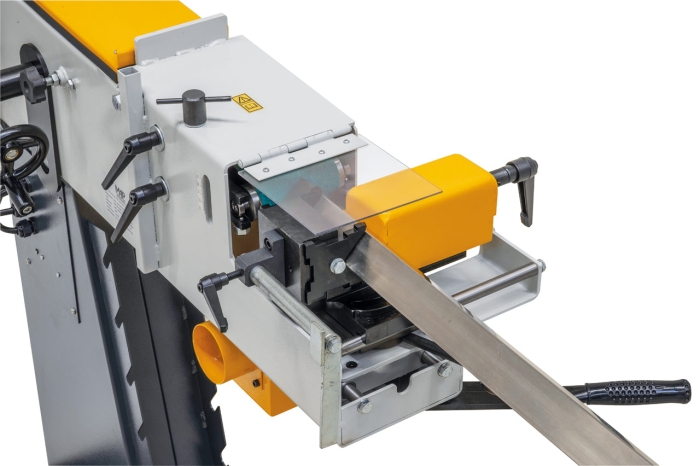 Kombinierte Band- und Rohrschleifmaschine RPS 100 x 2000 Duo schraubstock mit werkstueck 1
