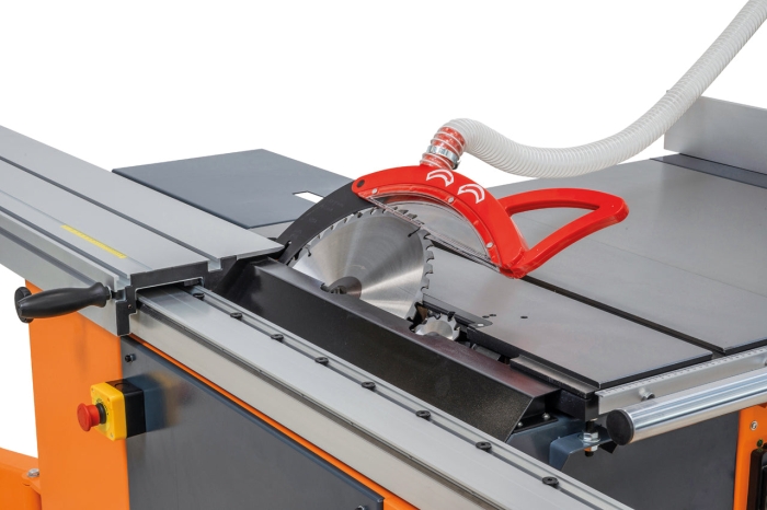 Formatkreissäge STS 2600 Pro sägeblatt geschwenkt tisch offen