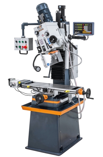 Bohr- und Fräsmaschine inkl. Guss-Untergestell MD 50 HS rechts kopf geschwenkt 2
