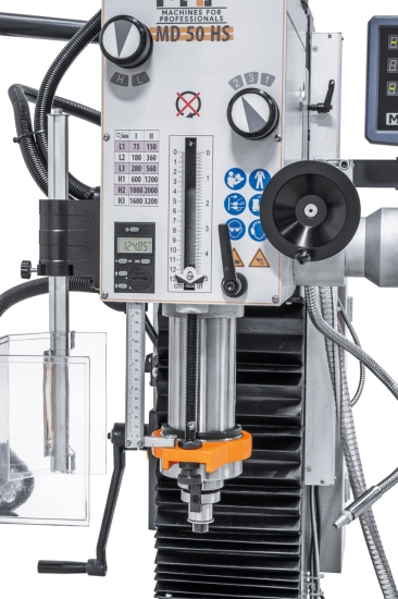 Bohr- und Fräsmaschine inkl. Guss-Untergestell MD 50 HS pinole