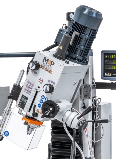 Bohr- und Fräsmaschine inkl. Guss-Untergestell MD 50 HS kopf geschwenkt