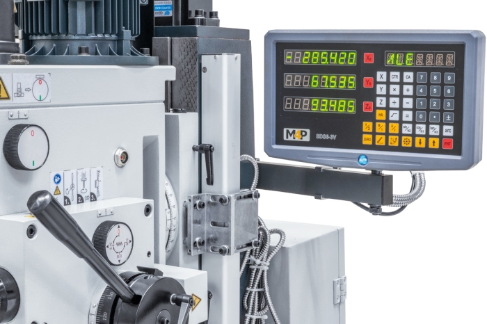 Bohr- und Fräsmaschine inkl. Guss-Untergestell MD 55 PF digitalanzeige