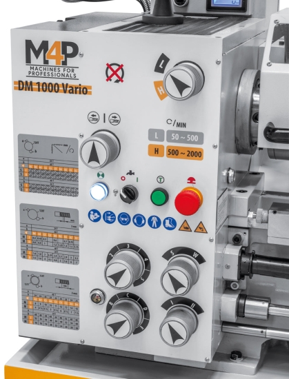 Leit- und Zugspindeldrehmaschine DM 1000 Vario etriebekopf