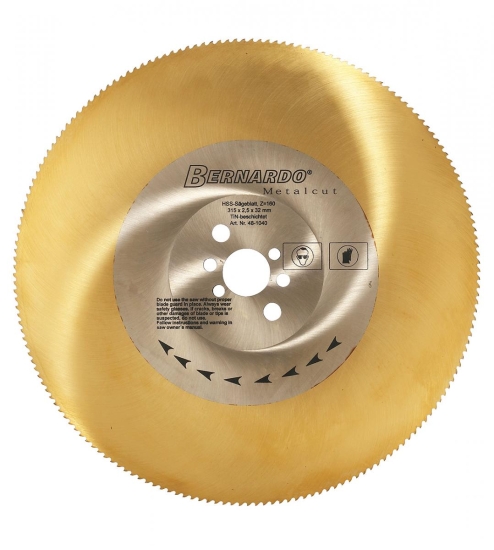 Bernardo Sägeblatt HSS TiN-beschichtet 275 x 2,5 x 40 mm Sägeblätter HSS TiN-beschichtet