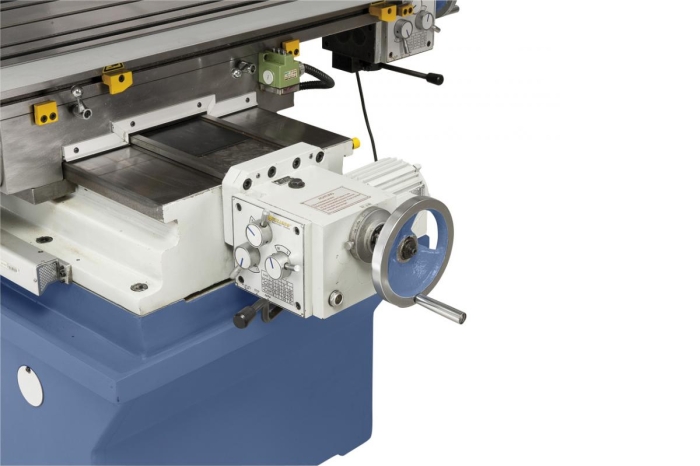 Robuster Tischvorschub in y-Achse mit Eilgangfunktion.