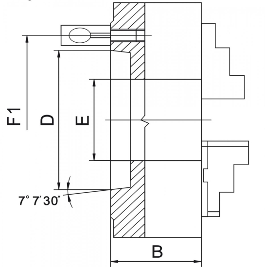Bernardo Präzisions-3-Backenfutter PO3-200/D5 3-Backenfutter aus Stahl