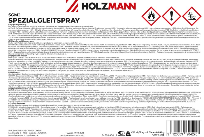 Holzmann SGM2 Spezialgleitspray 400ml