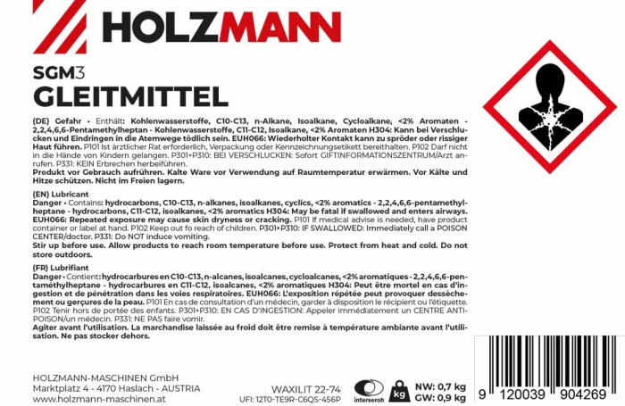 Holzmann SGM3 Spezialgleitflüssigkeit 0,7kg