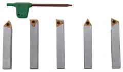 Bernardo Drehmeißelsatz mit HM-Wendeplatten, 10 mm, 5-tlg. Drehmeisselsätze